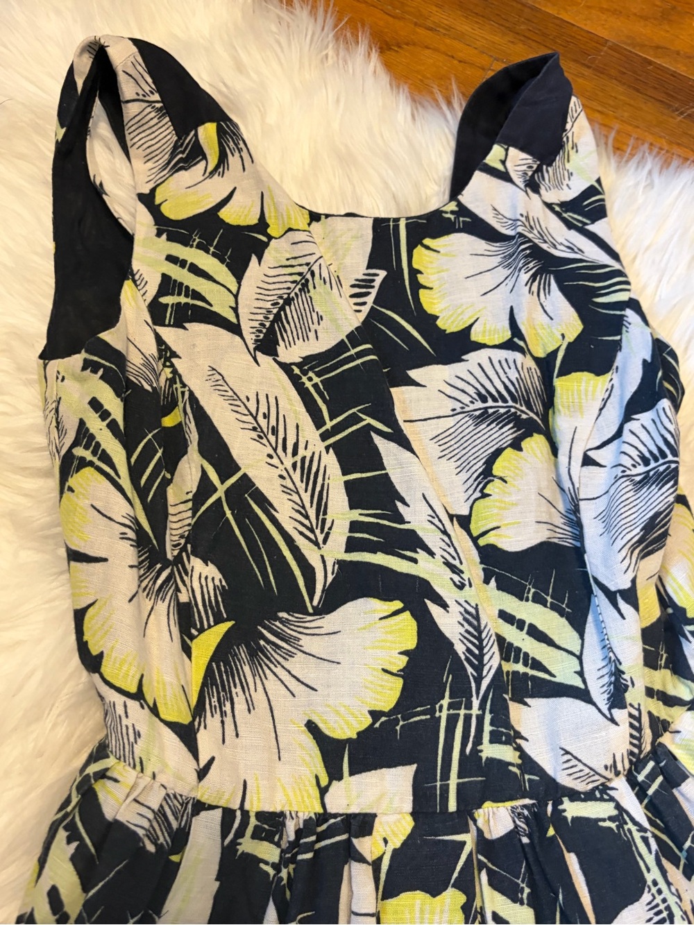 French Connection Women's Black Floral Summer Dress - A-Line Sundress; EU 4 - Picture 3 of 5